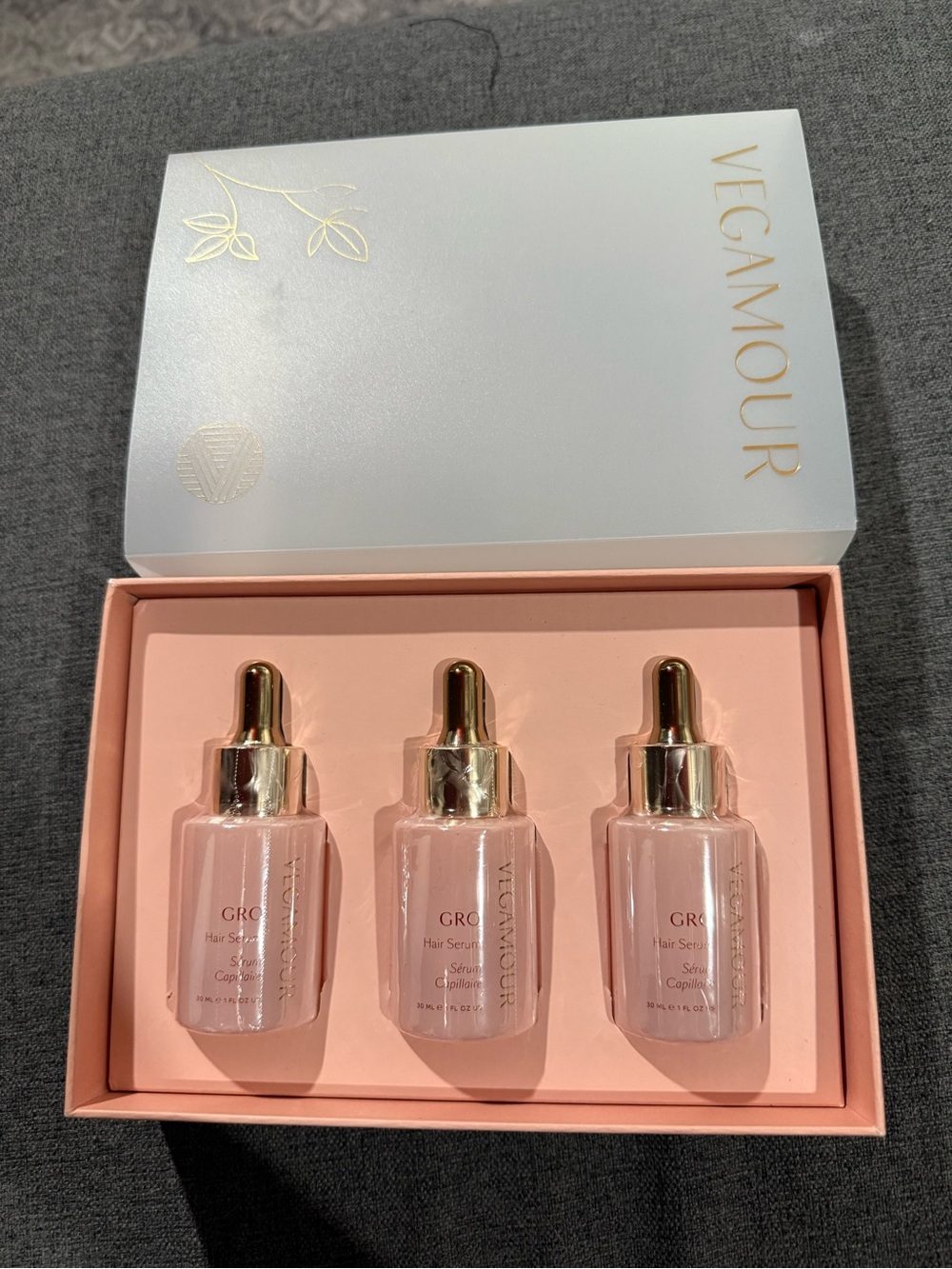 Vegamour Pink Hair Serum Trio - Strengthening Hair Treatment